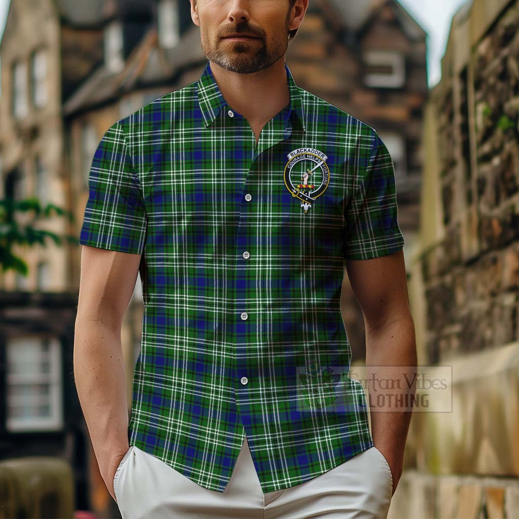 Blackadder Tartan Hawaiian Shirt with Family Crest Celtic Skull Style - Tartan Vibes Clothing