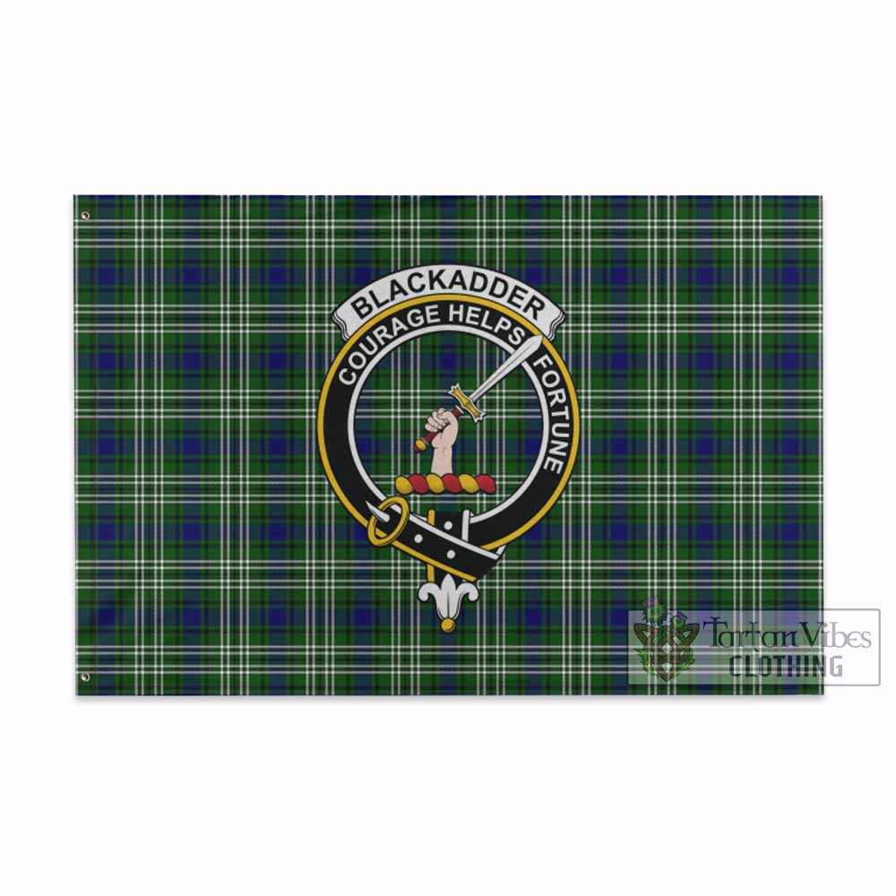 Tartan Vibes Clothing Blackadder Tartan House Flag with Family Crest