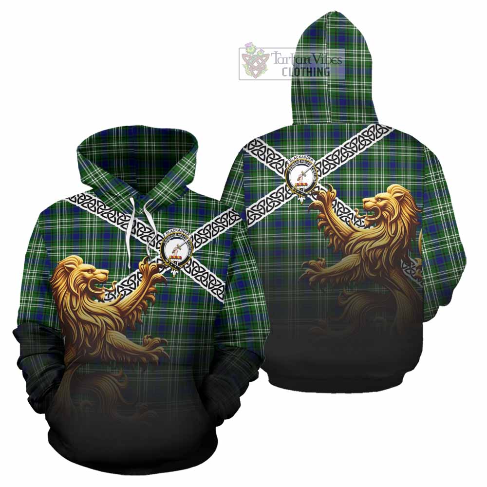 Blackadder Crest Tartan Hoodie with Golden Lion Emblem Celtic Style - Tartan Vibes Clothing
