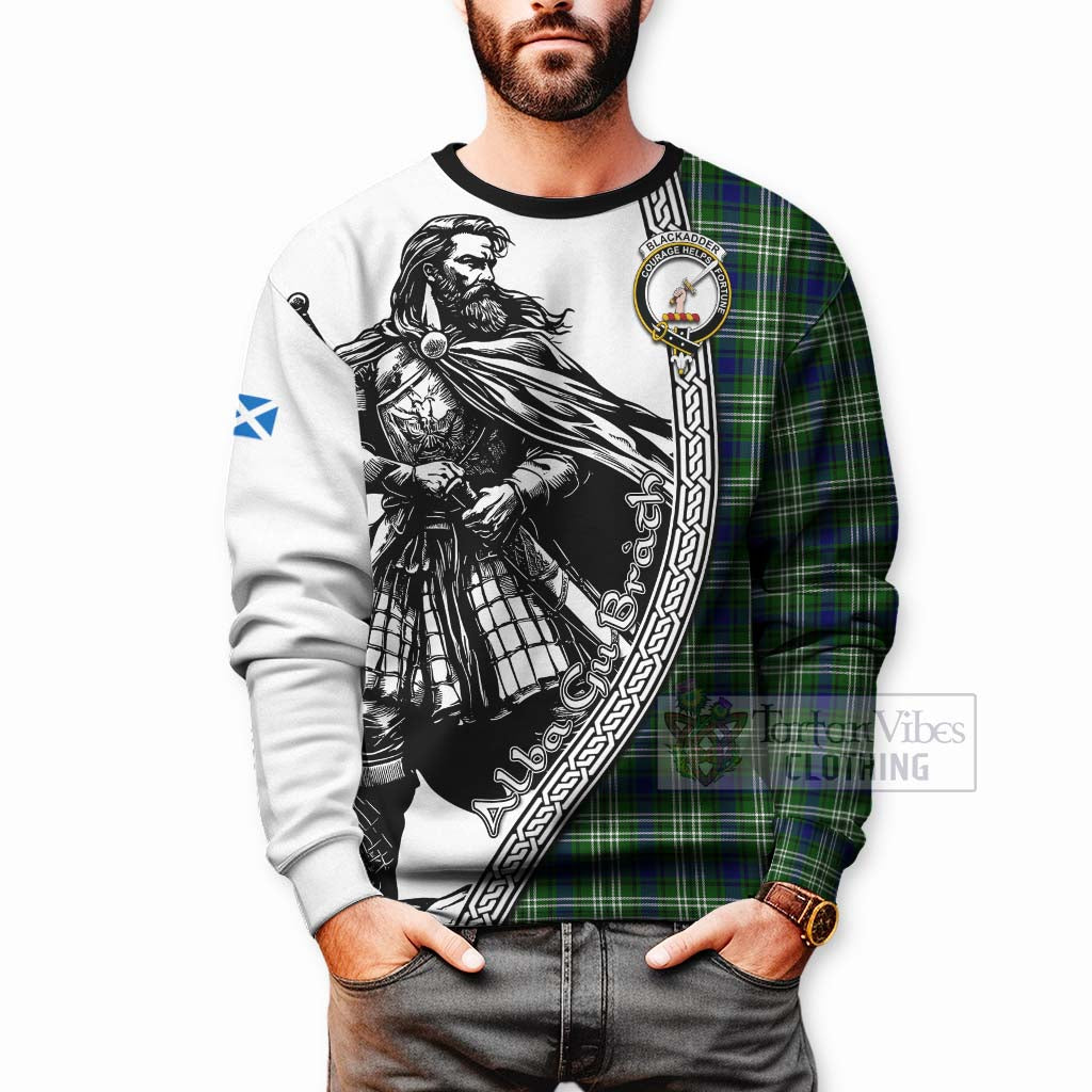 Blackadder Tartan Clan Crest Sweatshirt with Highlander Warrior Celtic Style - Tartan Vibes Clothing