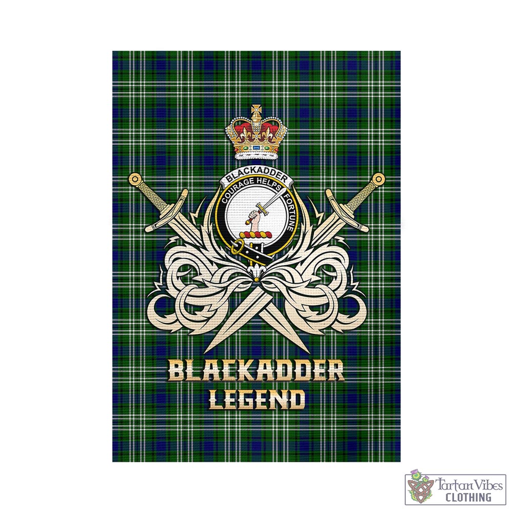 Tartan Vibes Clothing Blackadder Tartan Flag with Clan Crest and the Golden Sword of Courageous Legacy