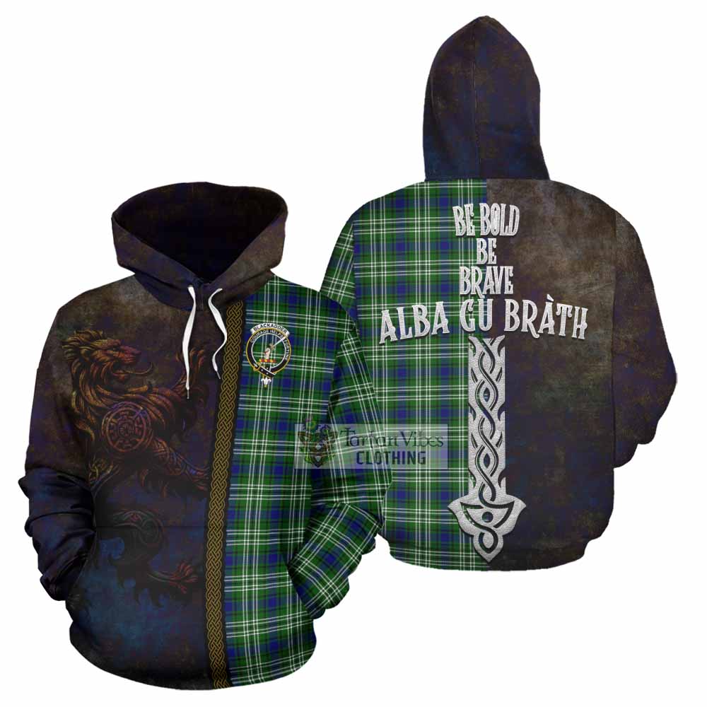 Blackadder Tartan Family Crest Hoodie Alba Gu Brath Be Brave Lion Ancient Style - Tartan Vibes Clothing
