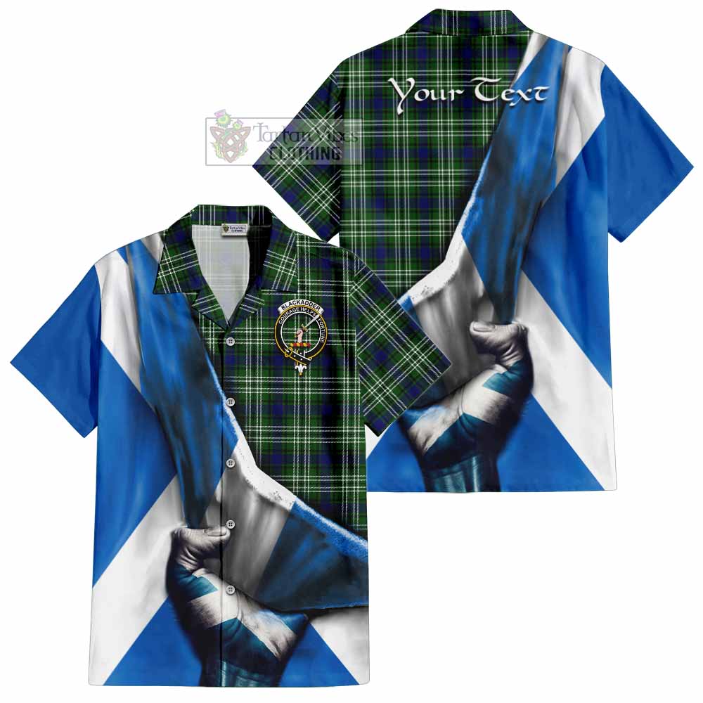 Blackadder Tartan Hawaiian Shirt with Family Crest Scotland Patriotic Style - Tartan Vibes Clothing