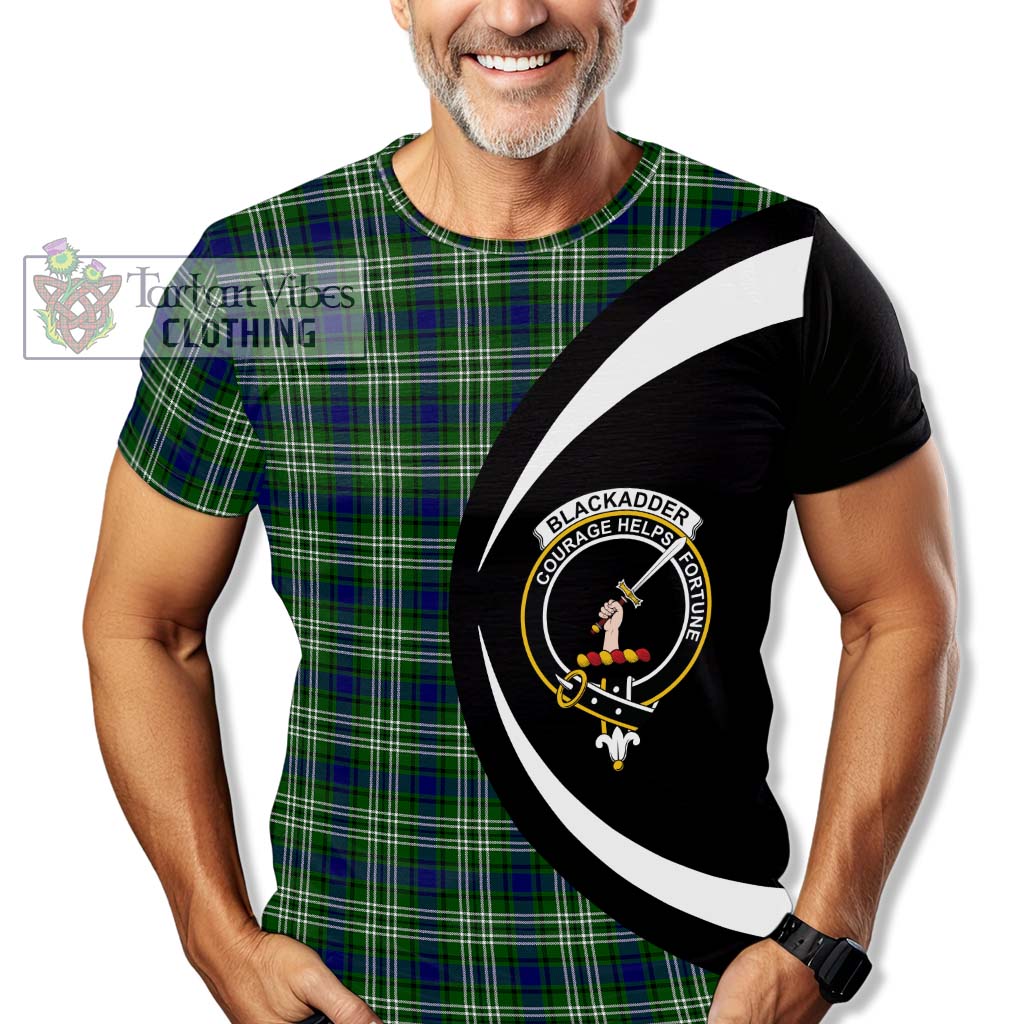 Tartan Vibes Clothing Blackadder Tartan T-Shirt with Family Crest Circle Style