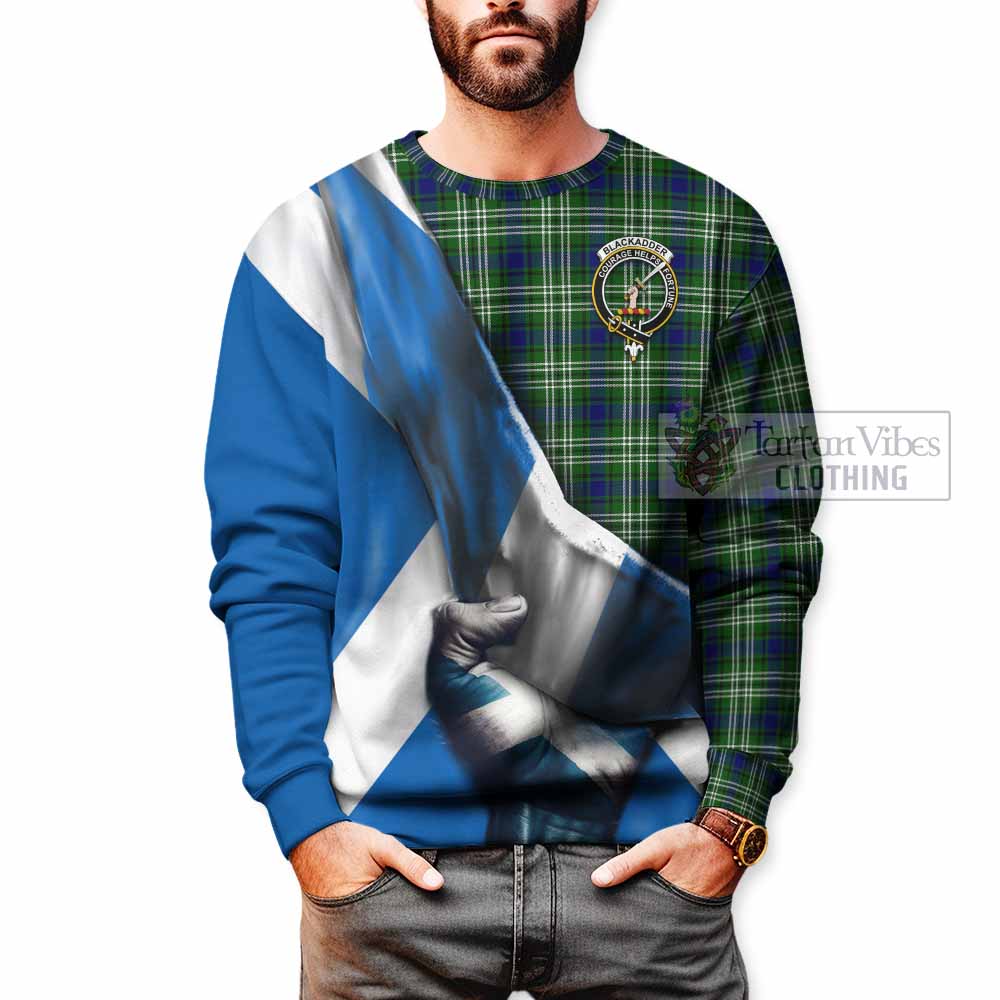 Blackadder Tartan Sweatshirt with Family Crest Scotland Patriotic Style - Tartan Vibes Clothing