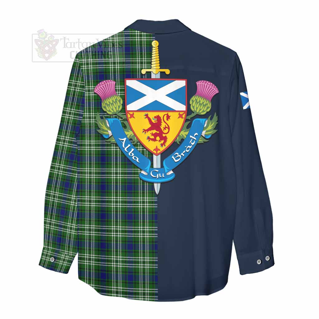 Blackadder Tartan Women's Casual Shirt Alba with Scottish Lion Royal Arm Half Style - Tartan Vibes Clothing