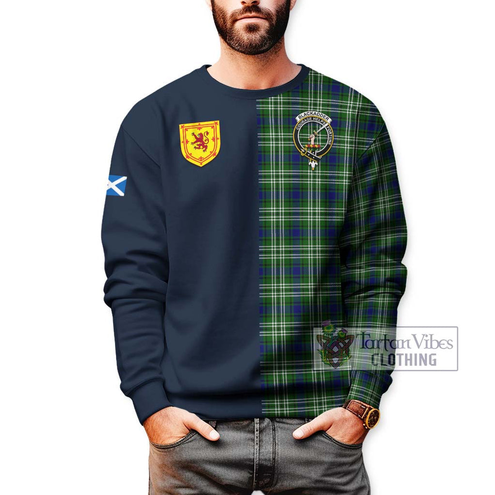 Blackadder Tartan Sweatshirt Alba with Scottish Lion Royal Arm Half Style - Tartan Vibes Clothing