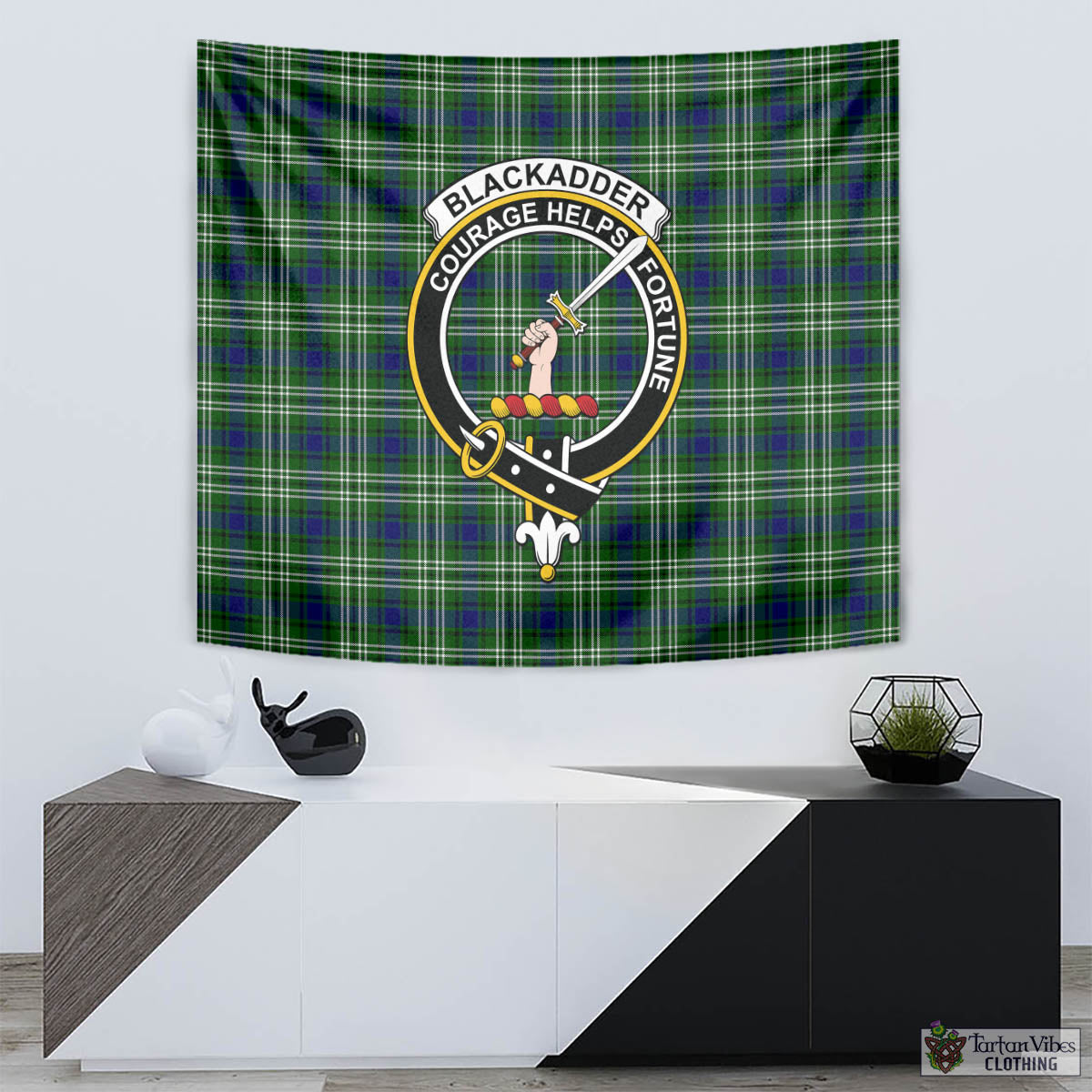 Blackadder Tartan Tapestry Wall Hanging and Home Decor for Room with Family Crest - Tartan Vibes Clothing