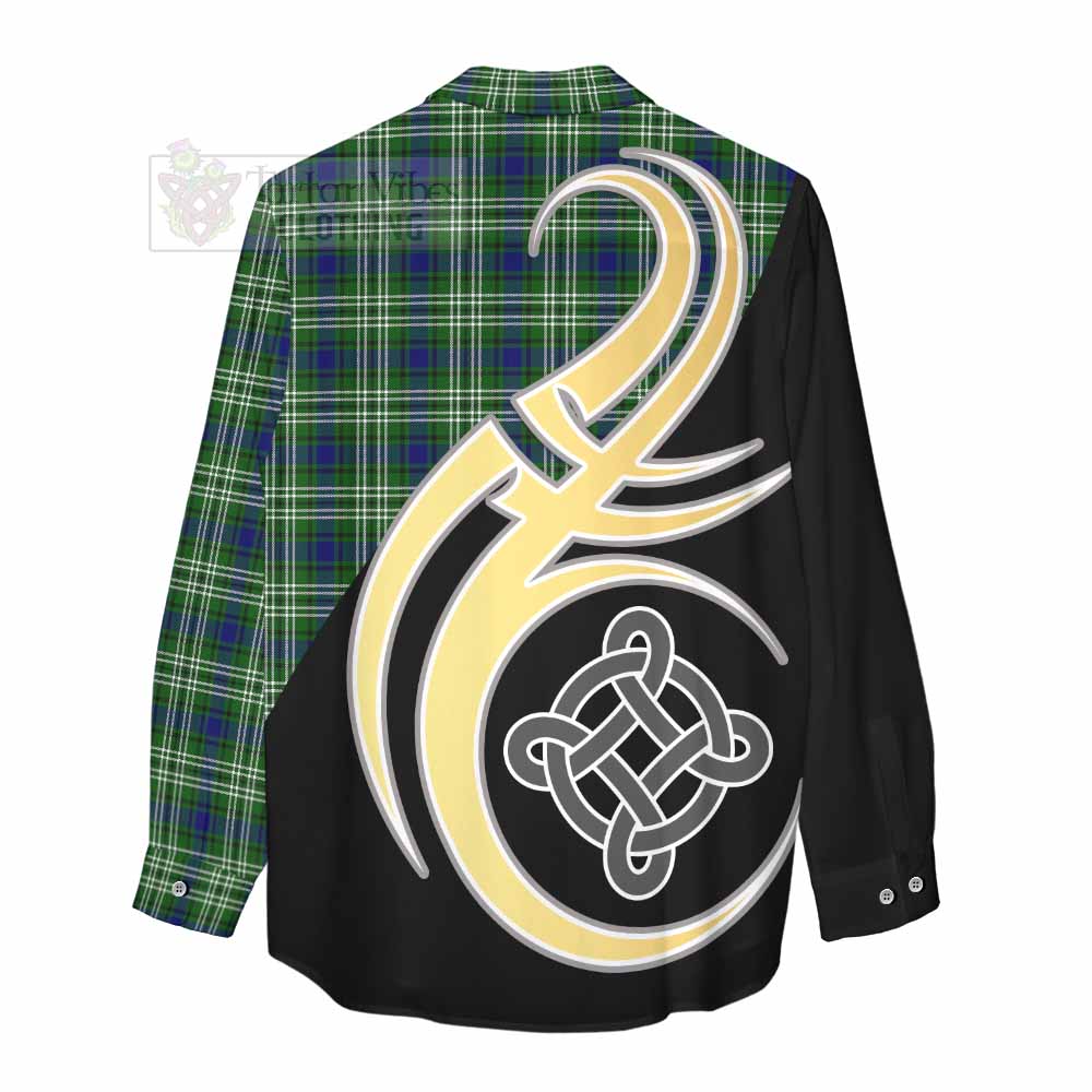 Blackadder Tartan Women's Casual Shirt with Family Crest and Celtic Symbol Style - Tartan Vibes Clothing