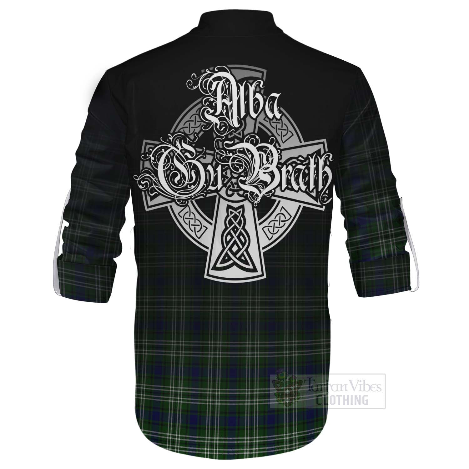 Blackadder Tartan Ghillie Kilt Shirt Featuring Alba Gu Brath Family Crest Celtic Inspired - Tartan Vibes Clothing