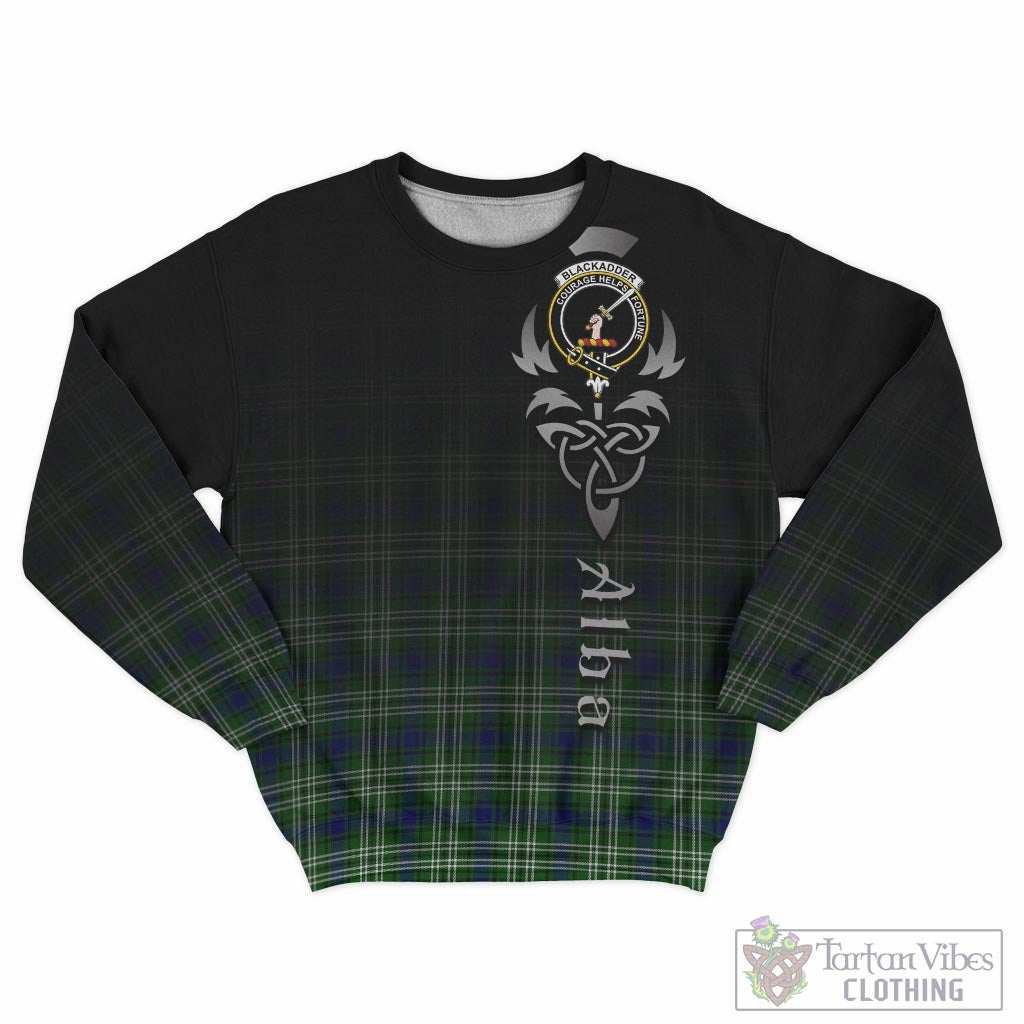 Tartan Vibes Clothing Blackadder Tartan Sweatshirt Featuring Alba Gu Brath Family Crest Celtic Inspired