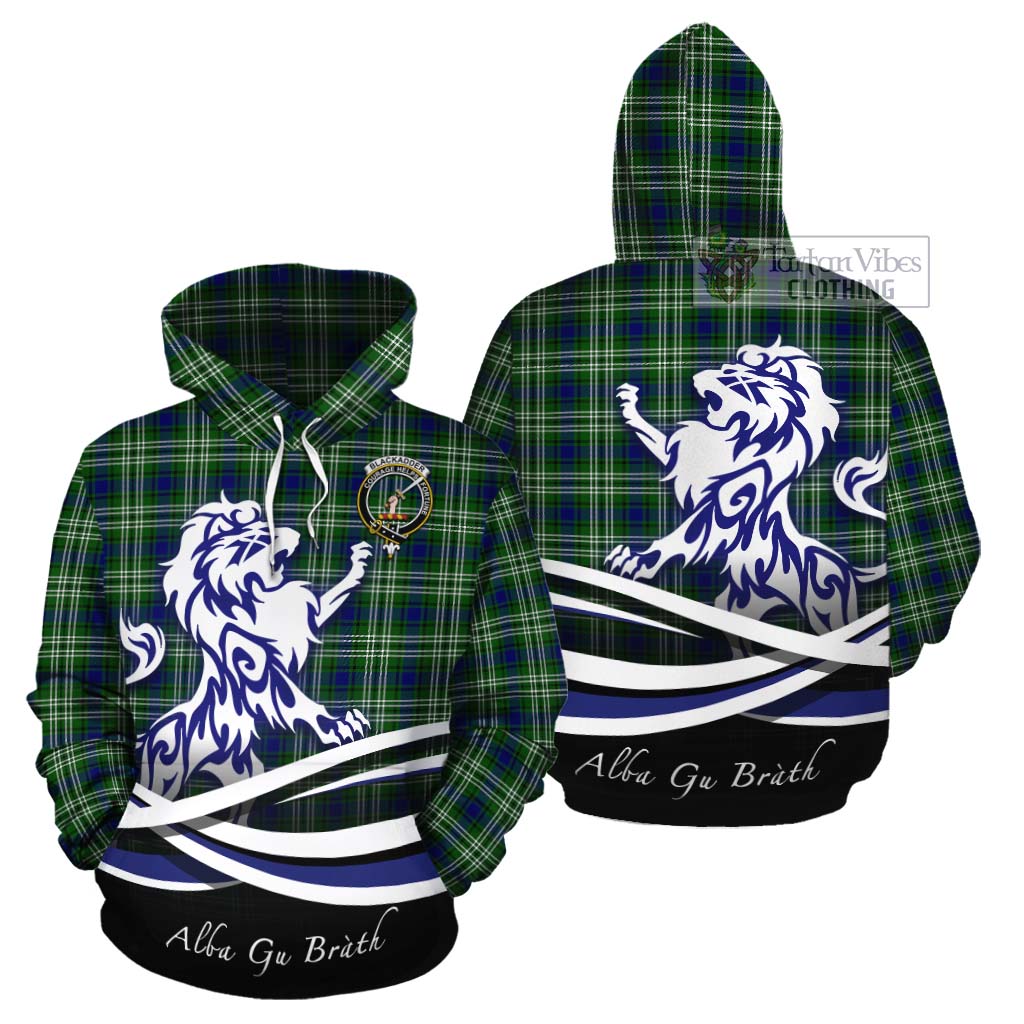 Blackadder Tartan Cotton Hoodie with Alba Gu Brath Regal Lion Emblem Zip Hoodie - Tartan Vibes Clothing