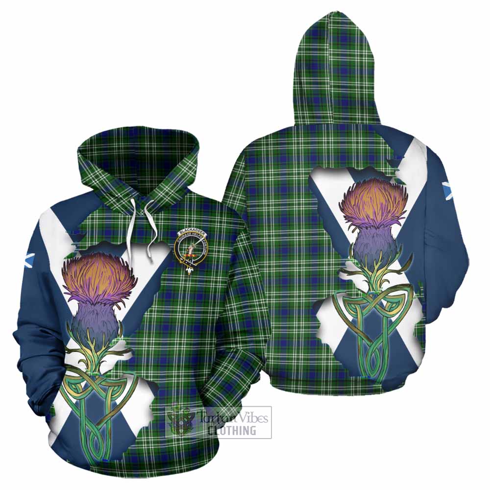 Tartan Vibes Clothing Blackadder Tartan Family Crest Hoodie Scottish Thistle Celtic Inspired