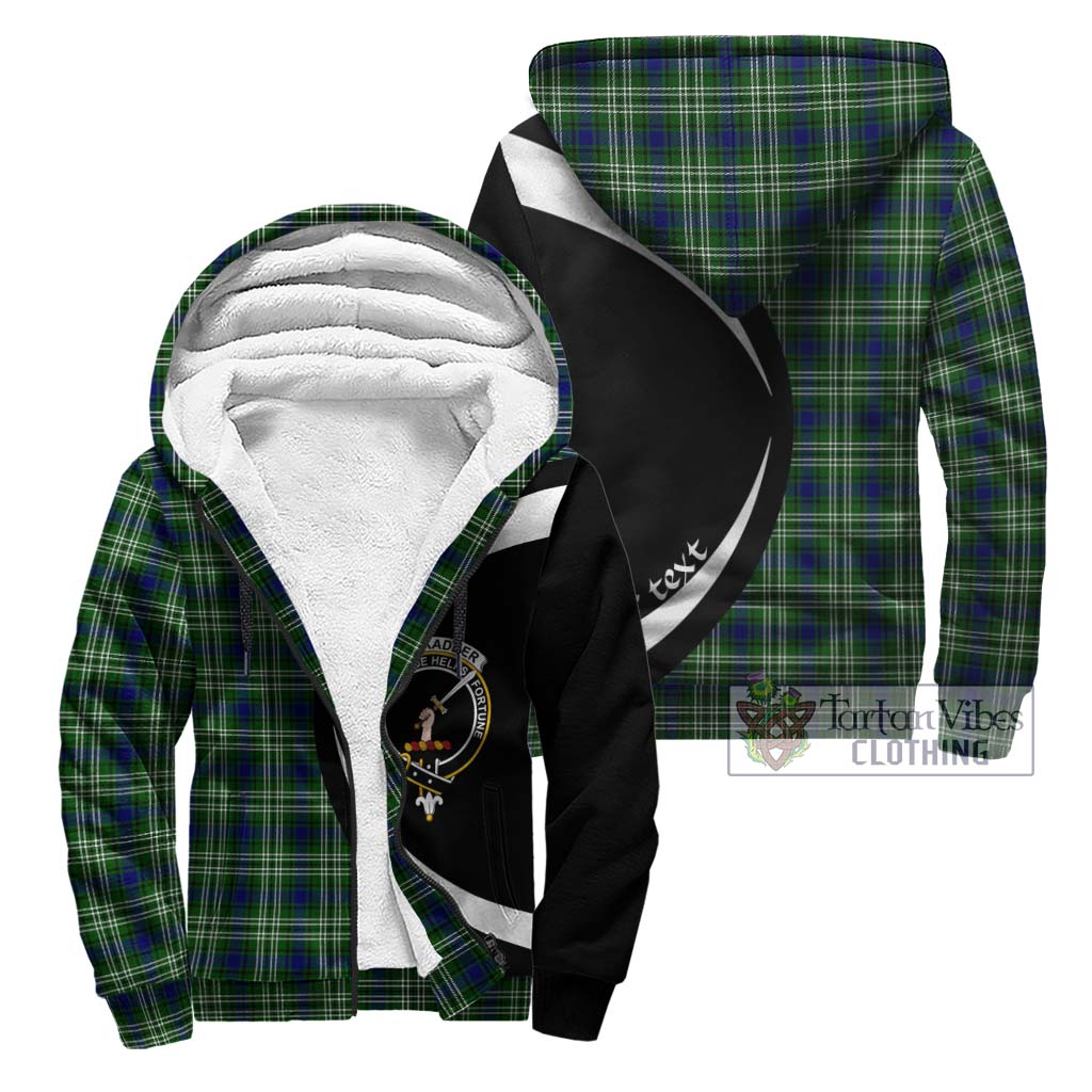 Blackadder Tartan Sherpa Hoodie with Family Crest Circle Style Unisex - Tartan Vibes Clothing