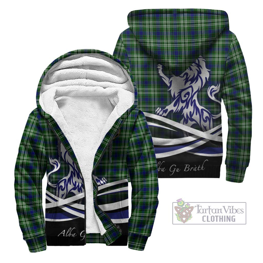 Blackadder Tartan Sherpa Hoodie with Alba Gu Brath Regal Lion Emblem Unisex - Tartan Vibes Clothing