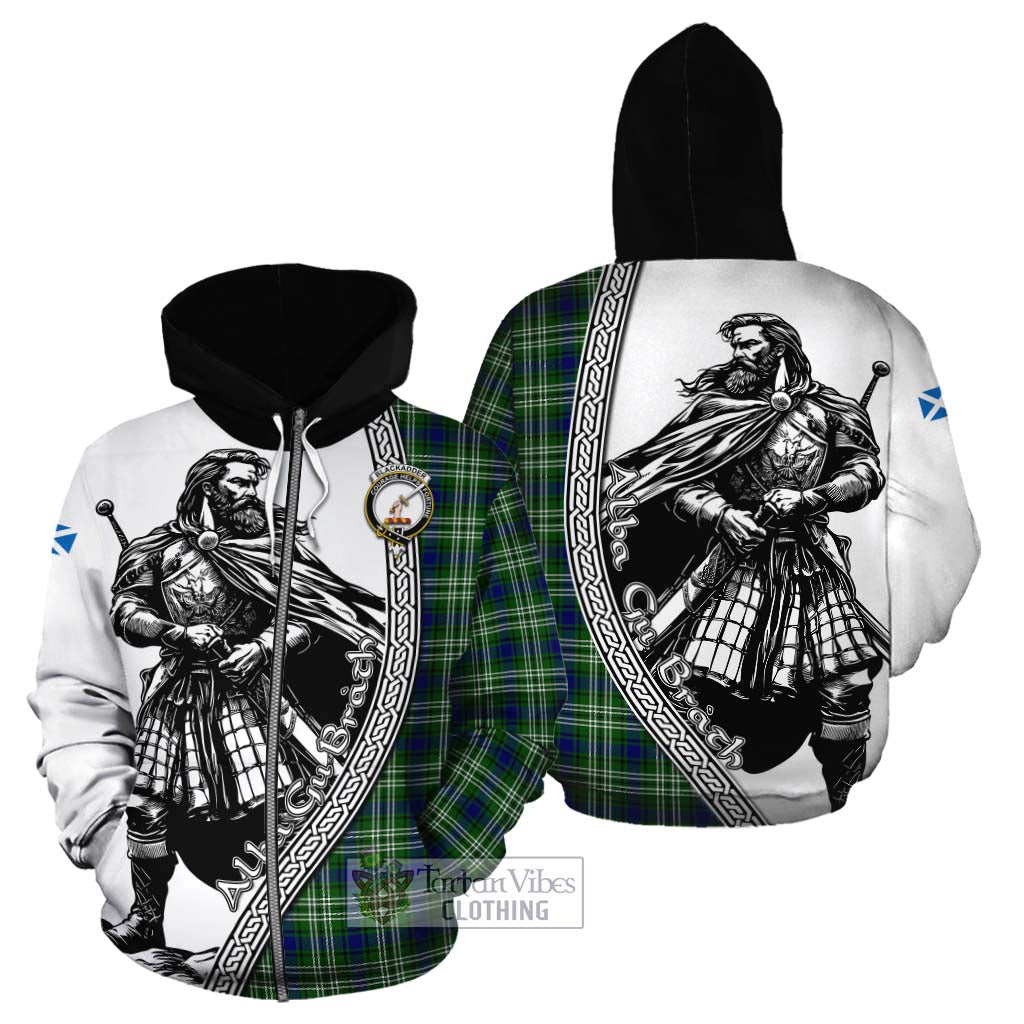 Blackadder Tartan Clan Crest Cotton Hoodie with Highlander Warrior Celtic Style - Tartan Vibes Clothing