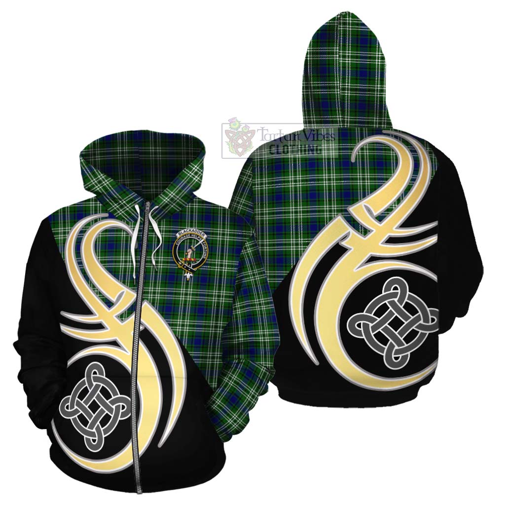 Blackadder Tartan Cotton Hoodie with Family Crest and Celtic Symbol Style - Tartan Vibes Clothing