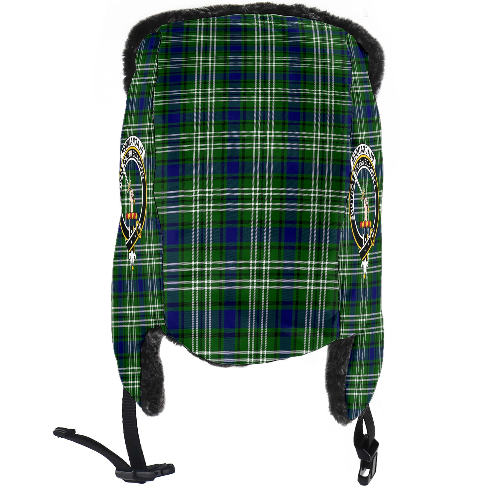 Blackadder Tartan Winter Trapper Hat with Family Crest - Tartan Vibes Clothing