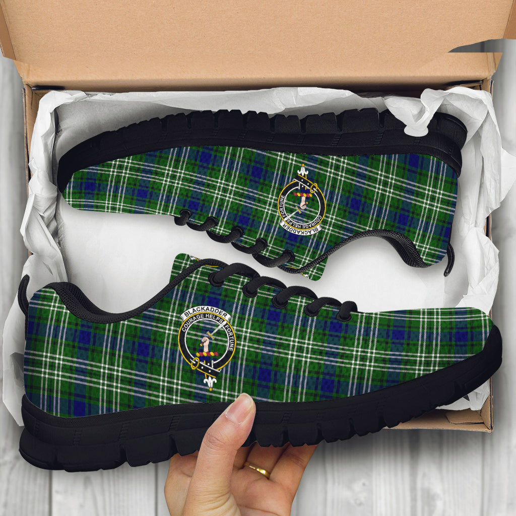 Blackadder Tartan Sneakers with Family Crest - Tartan Vibes Clothing