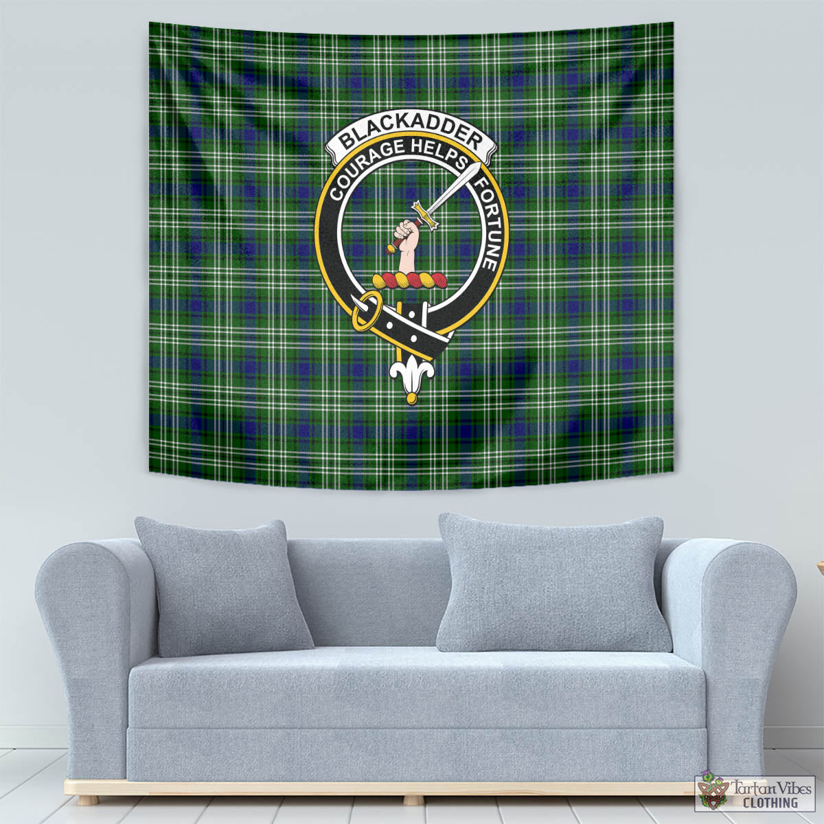 Blackadder Tartan Tapestry Wall Hanging and Home Decor for Room with Family Crest - Tartan Vibes Clothing