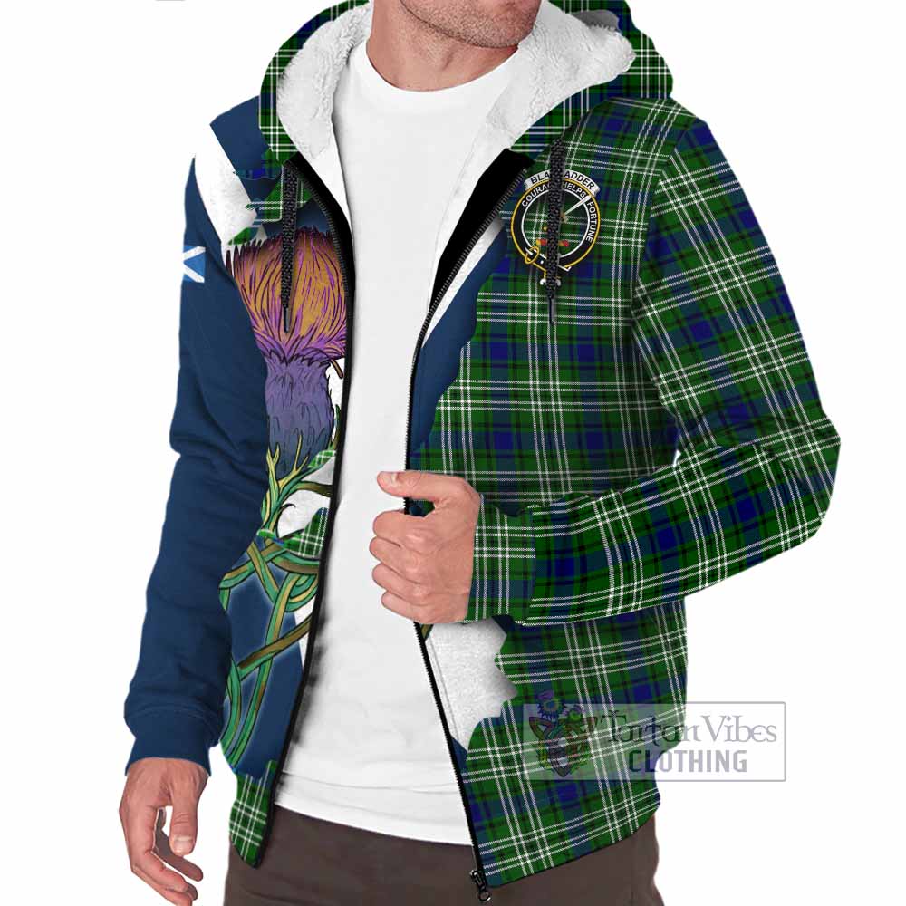 Tartan Vibes Clothing Blackadder Tartan Family Crest Sherpa Hoodie Scottish Thistle Celtic Inspired