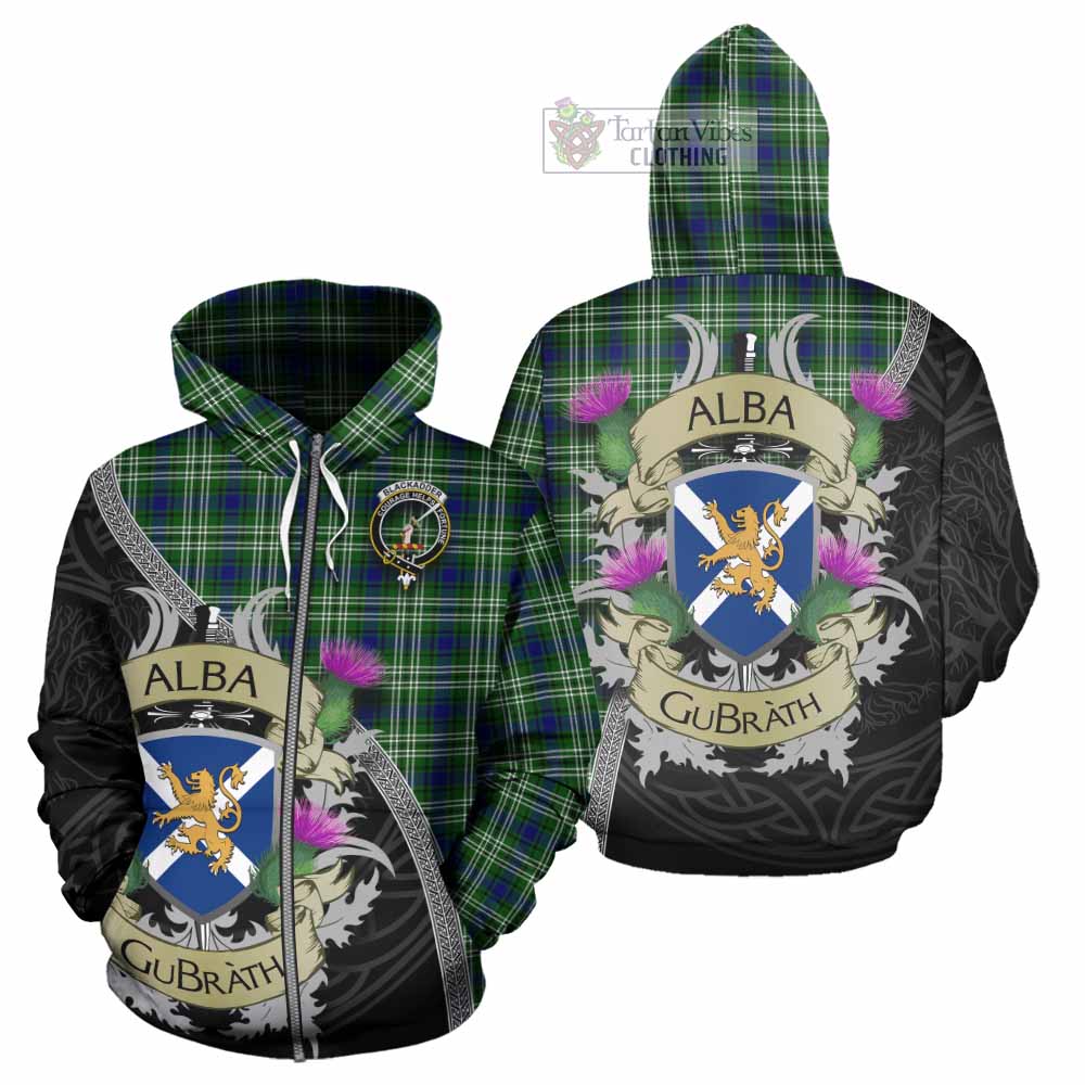 Blackadder Tartan Family Crest Hoodie Lion Rampant Royal Thistle Shield Celtic Inspired Zip Hoodie - Tartan Vibes Clothing