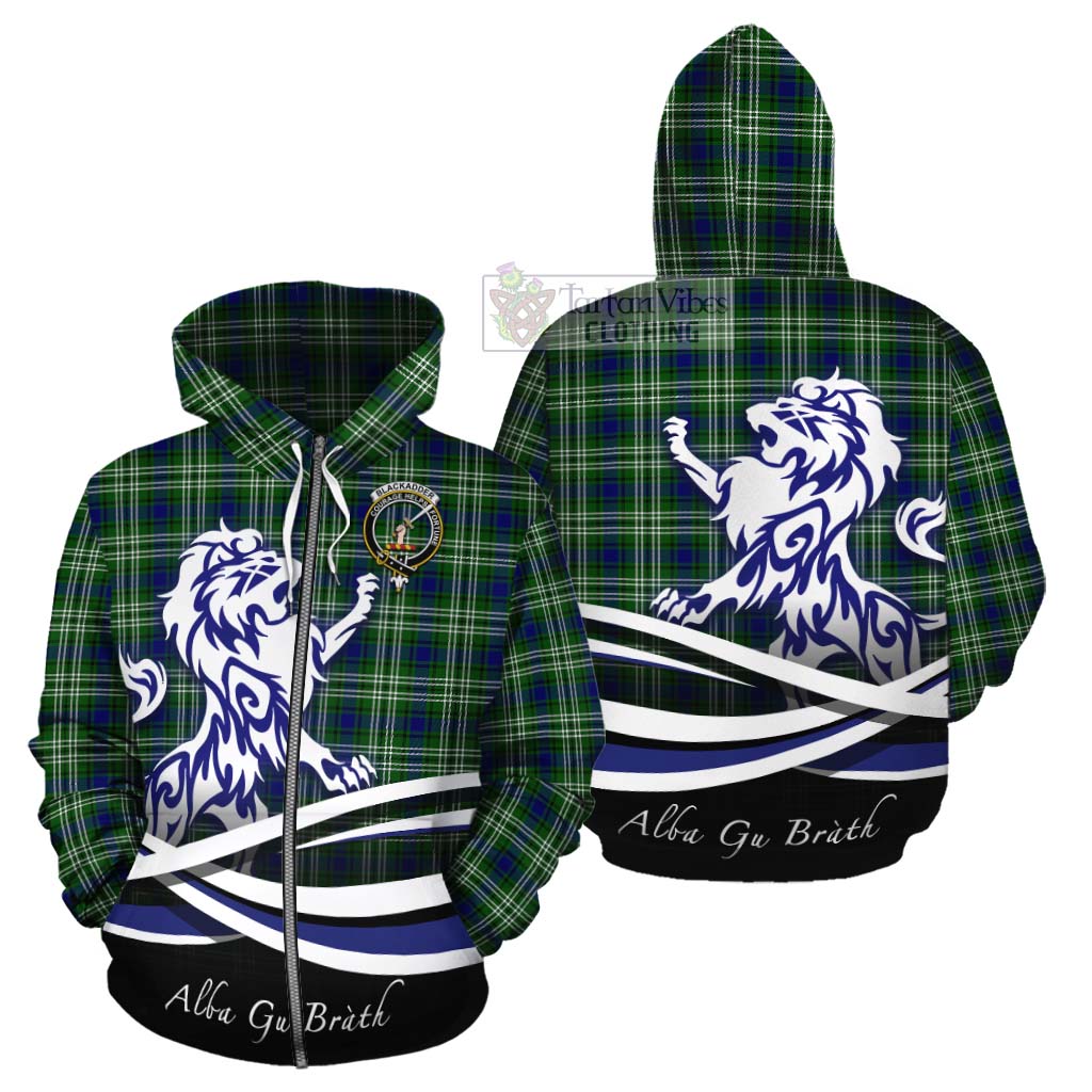 Blackadder Tartan Cotton Hoodie with Alba Gu Brath Regal Lion Emblem - Tartan Vibes Clothing