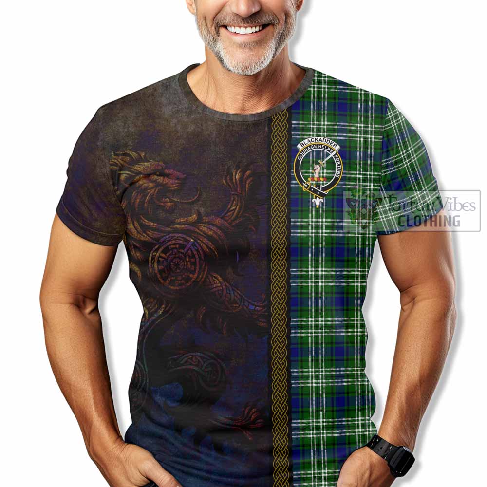 Blackadder Tartan Family Crest T-Shirt Alba Gu Brath Be Brave Lion Ancient Style - Tartan Vibes Clothing