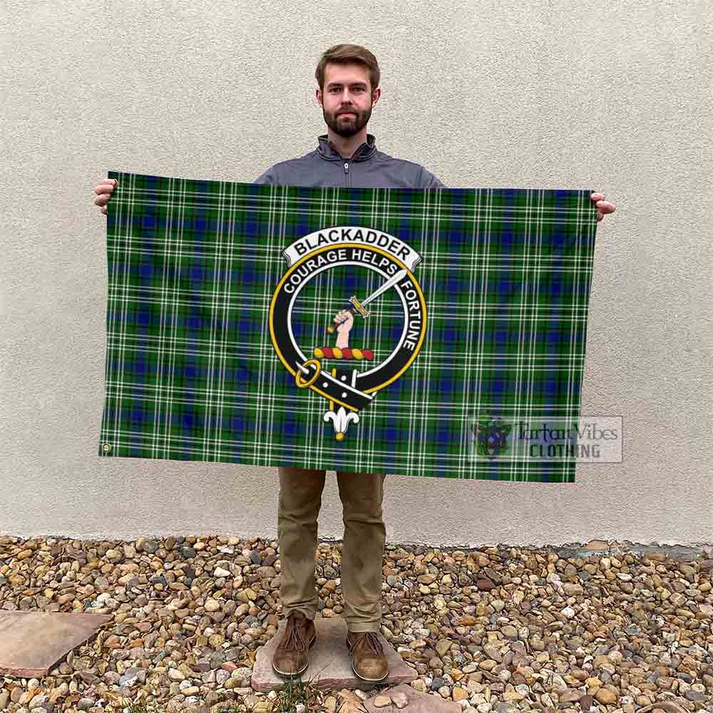 Tartan Vibes Clothing Blackadder Tartan House Flag with Family Crest