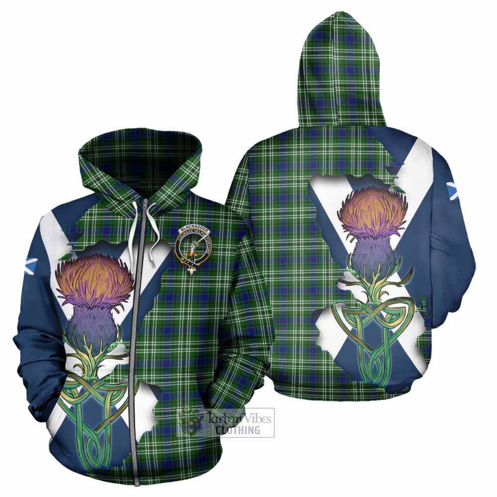 Tartan Vibes Clothing Blackadder Tartan Family Crest Hoodie Scottish Thistle Celtic Inspired