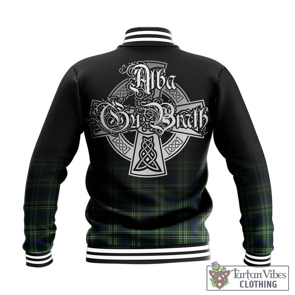 Tartan Vibes Clothing Blackadder Tartan Baseball Jacket Featuring Alba Gu Brath Family Crest Celtic Inspired