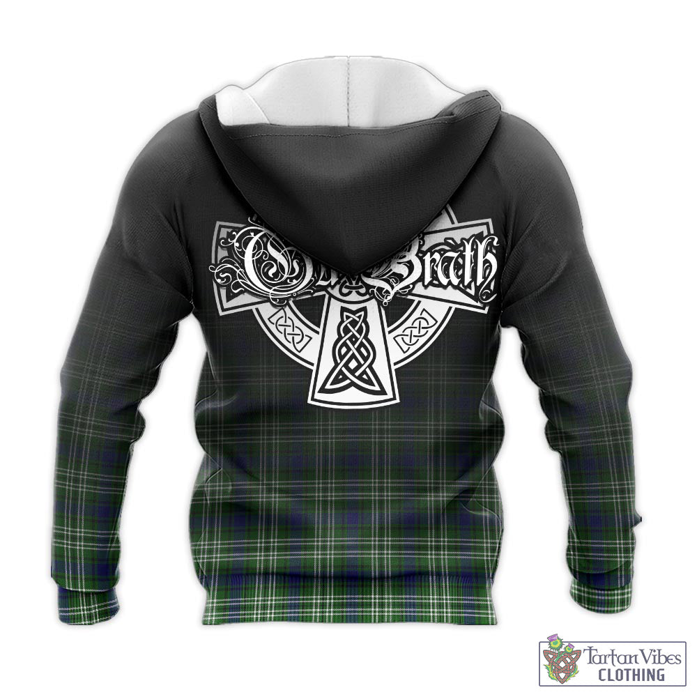 Tartan Vibes Clothing Blackadder Tartan Knitted Hoodie Featuring Alba Gu Brath Family Crest Celtic Inspired