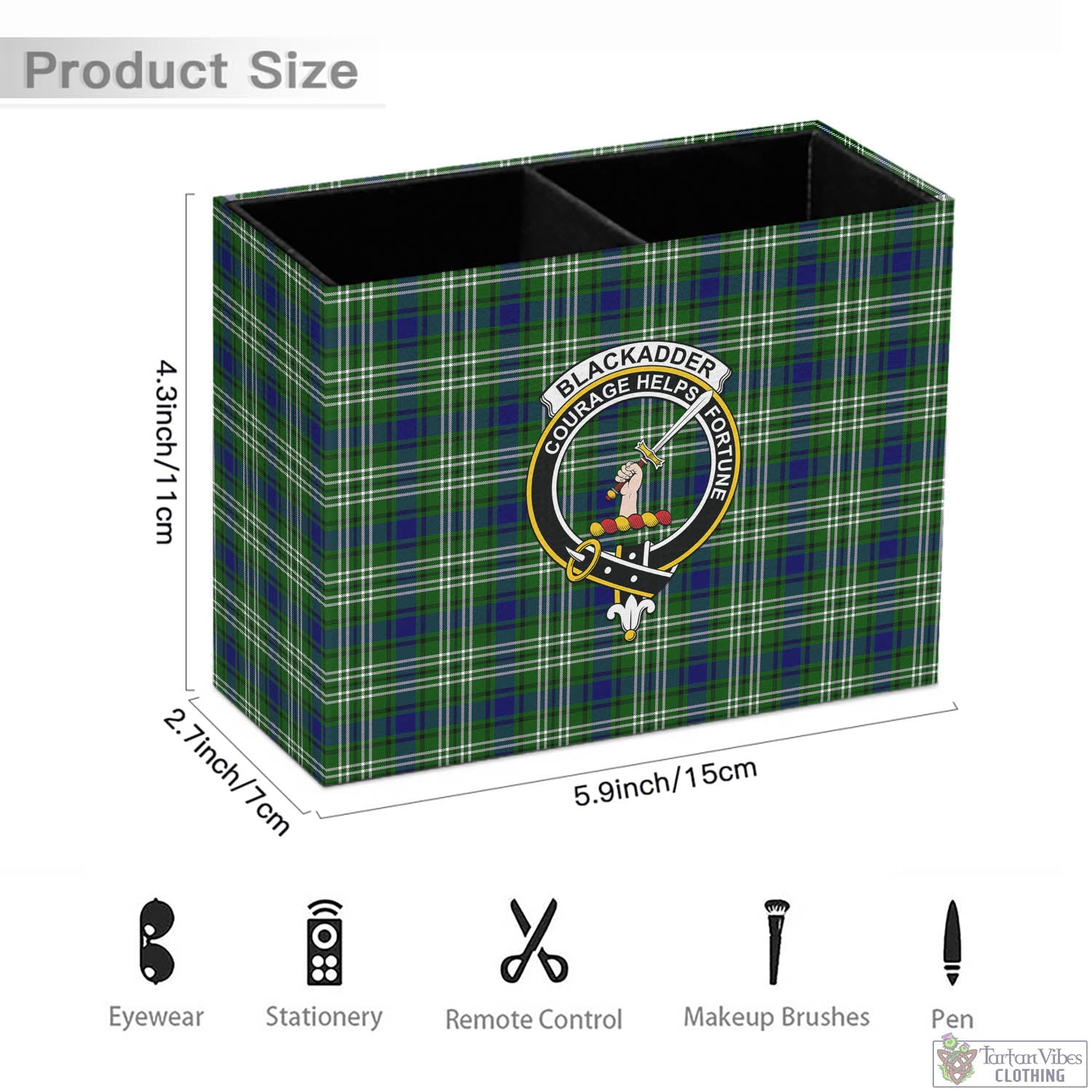 Blackadder Tartan Pen Holder with Family Crest - Tartan Vibes Clothing