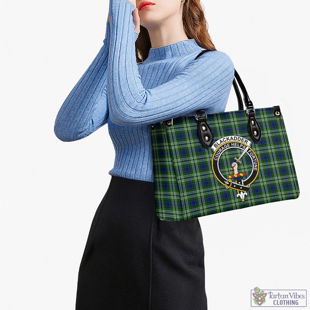 Blackadder Tartan Luxury Leather Handbags with Family Crest - Tartan Vibes Clothing