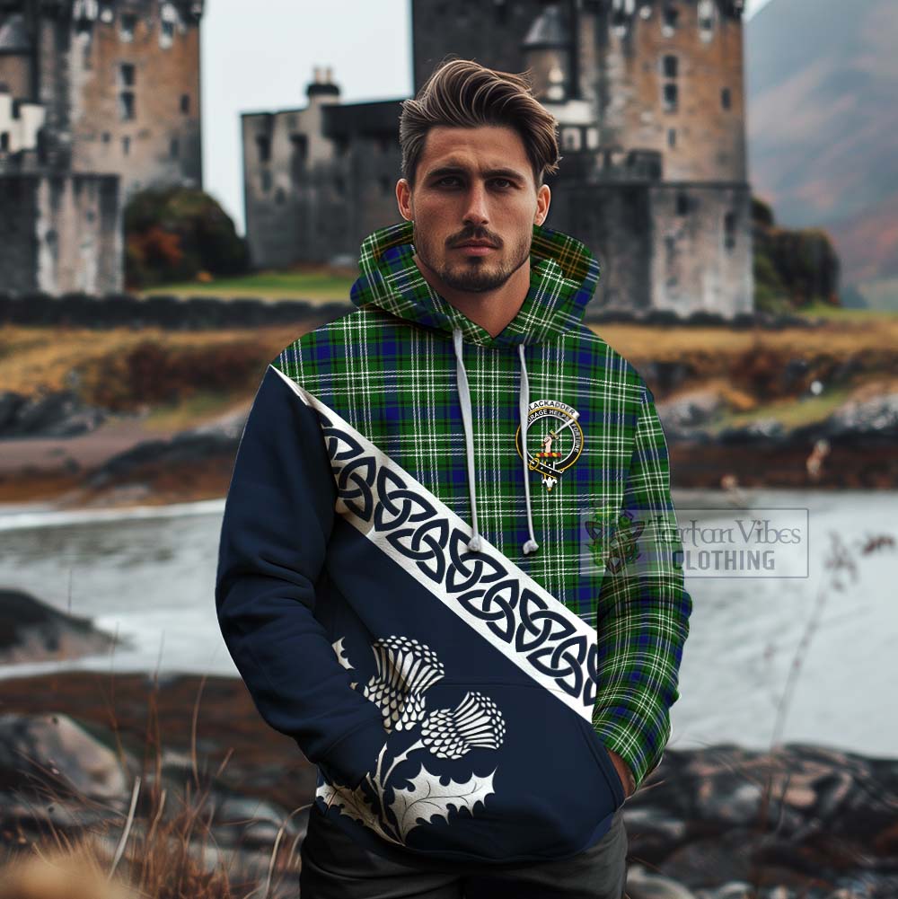 Blackadder Tartan Cotton Hoodie Featuring Thistle and Scotland Map - Tartan Vibes Clothing