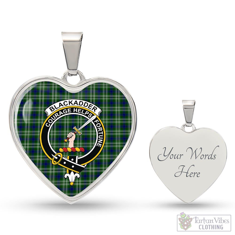 Blackadder Tartan Heart Necklace with Family Crest Luxury Necklace (Silver) Yes - Tartan Vibes Clothing