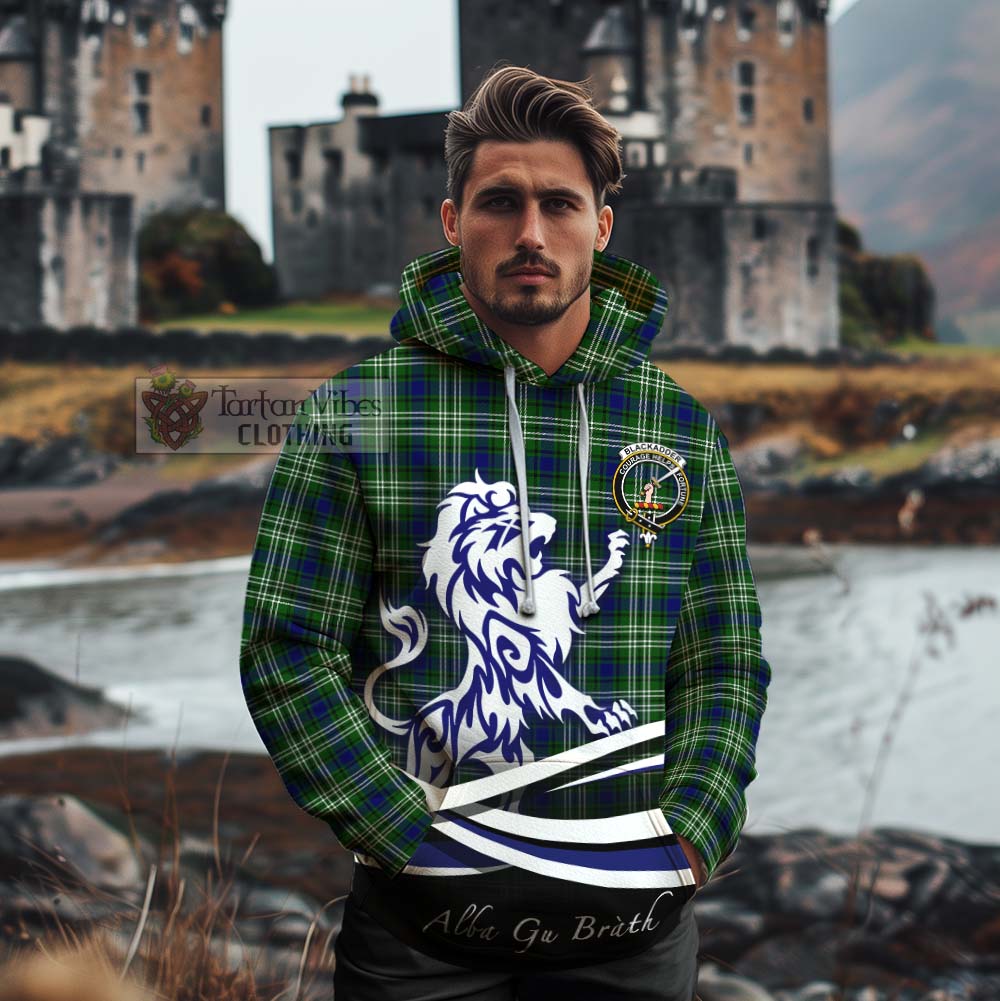 Blackadder Tartan Cotton Hoodie with Alba Gu Brath Regal Lion Emblem - Tartan Vibes Clothing