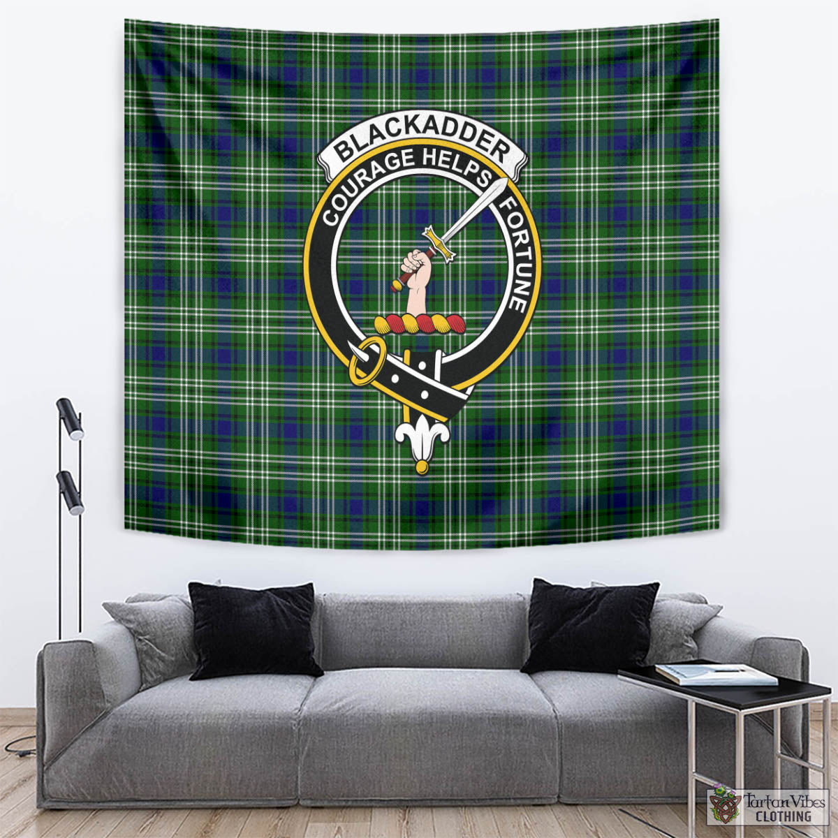 Blackadder Tartan Tapestry Wall Hanging and Home Decor for Room with Family Crest - Tartan Vibes Clothing