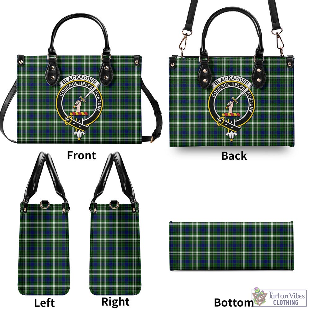 Blackadder Tartan Luxury Leather Handbags with Family Crest - Tartan Vibes Clothing