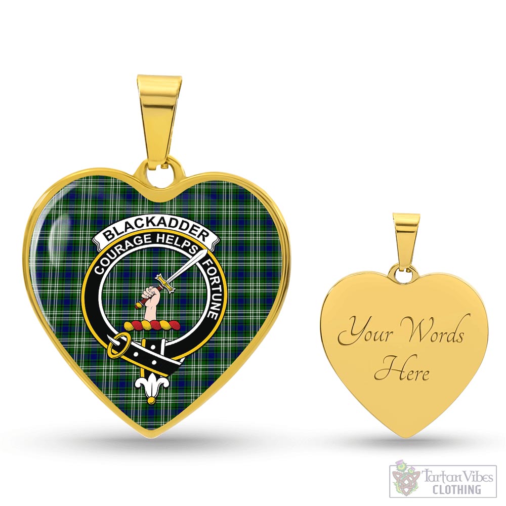 Blackadder Tartan Heart Necklace with Family Crest Luxury Necklace (Gold) Yes - Tartan Vibes Clothing
