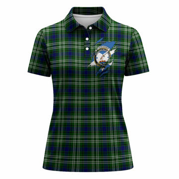 Blackadder Clan Crest In Me Tartan Women Polo Shirt Scotland Flag Style