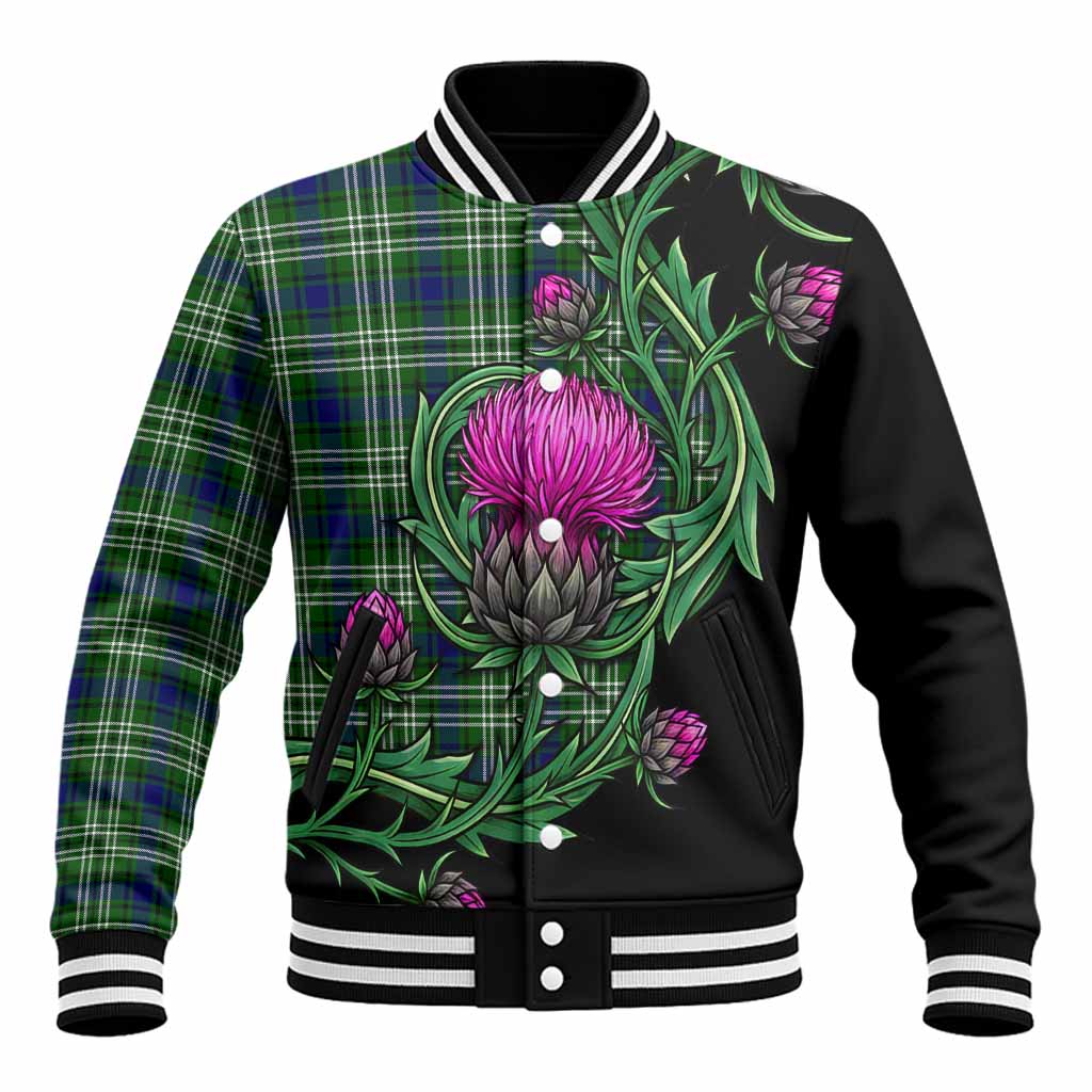 Blackadder Tartan Baseball Jacket Resilient Scottish Thistle Unisex - Tartan Vibes Clothing
