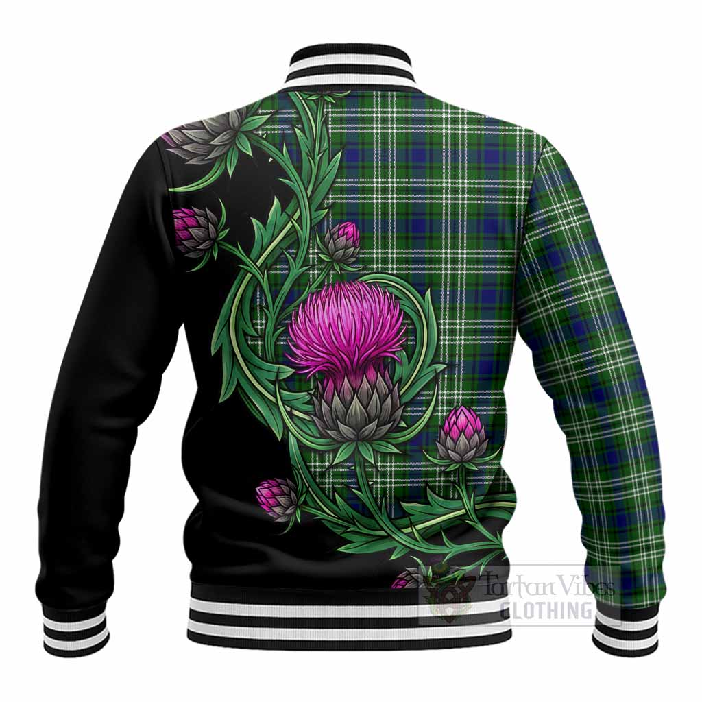 Blackadder Tartan Baseball Jacket Resilient Scottish Thistle - Tartan Vibes Clothing