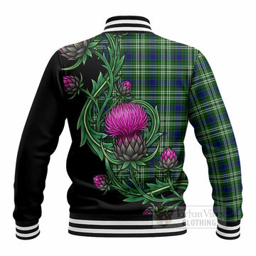 Blackadder Tartan Baseball Jacket Resilient Scottish Thistle - Tartan Vibes Clothing