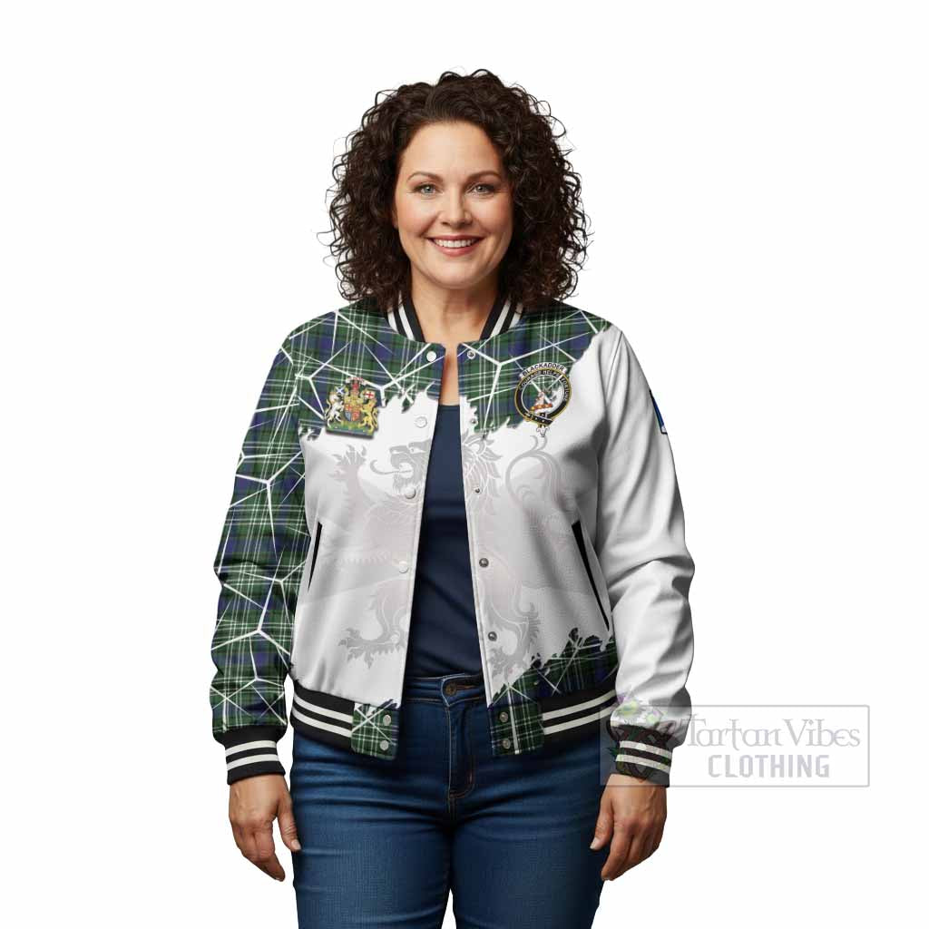 Blackadder Tartan Baseball Jacket with Family Crest and Lion Rampant Grunge Style