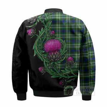 Blackadder Tartan Bomber Jacket Resilient Scottish Thistle - Tartan Vibes Clothing