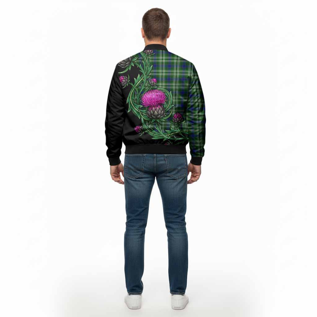 Blackadder Tartan Bomber Jacket Resilient Scottish Thistle - Tartan Vibes Clothing