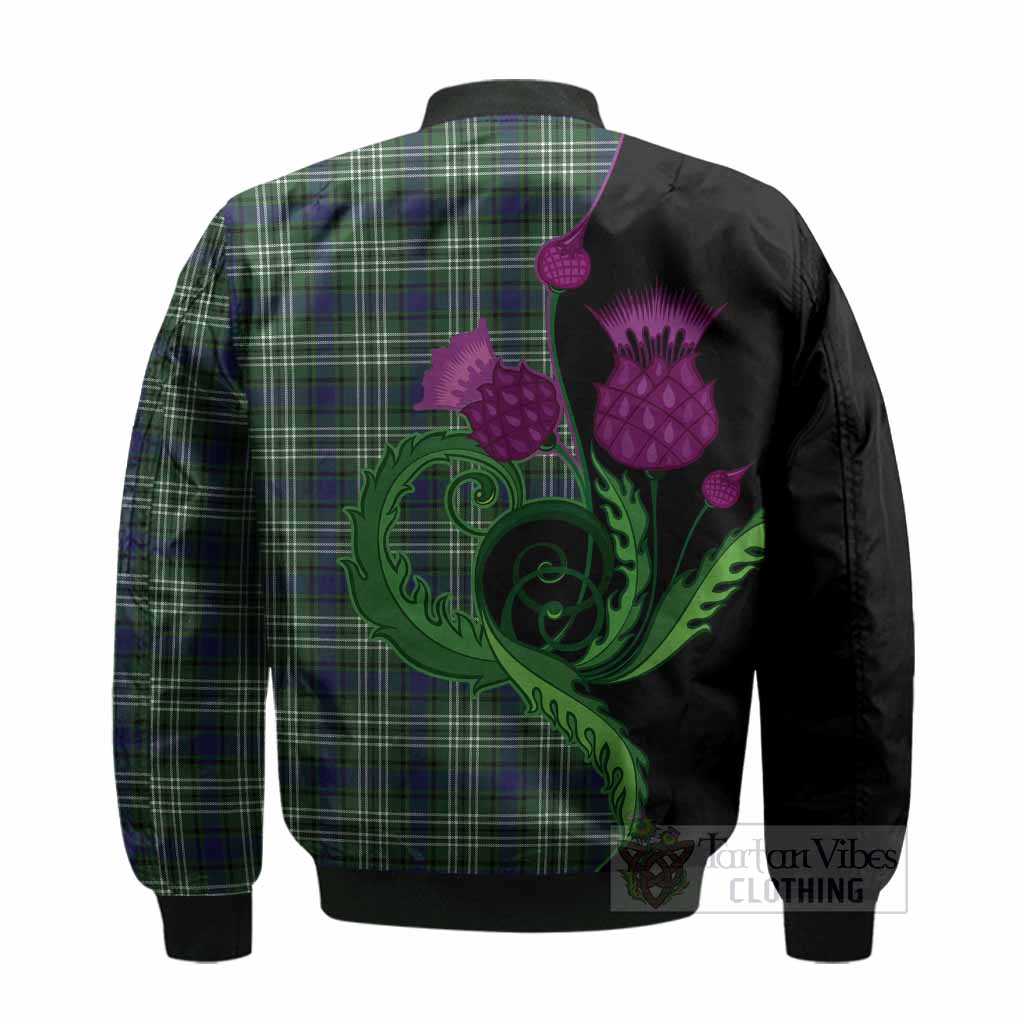 Blackadder Tartan Bomber Jacket Traditional Scottish Thistle - Tartan Vibes Clothing