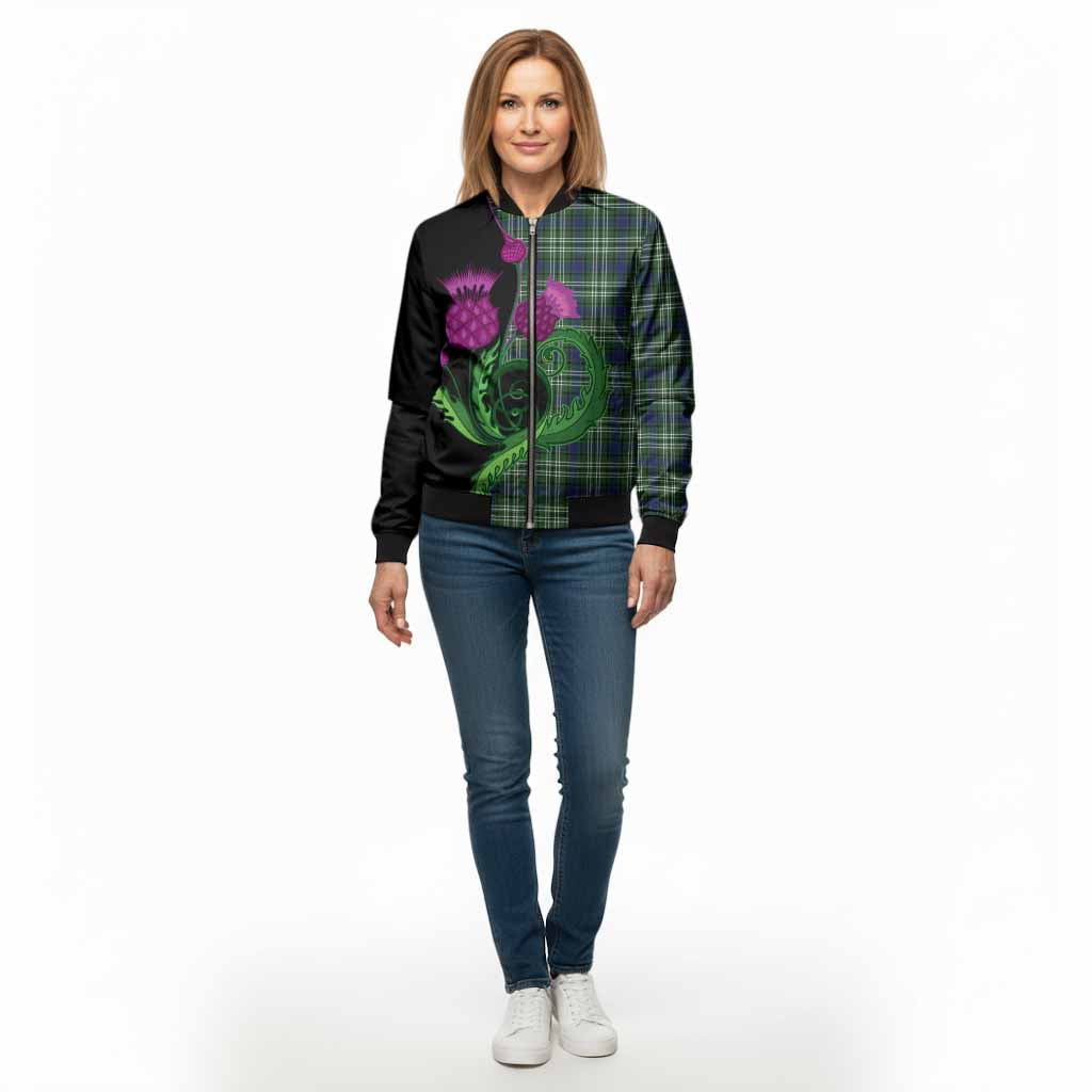 Blackadder Tartan Bomber Jacket Traditional Scottish Thistle - Tartan Vibes Clothing