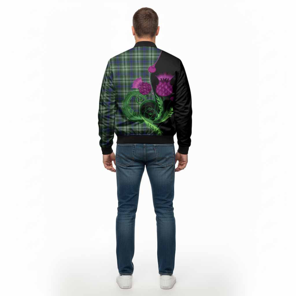 Blackadder Tartan Bomber Jacket Traditional Scottish Thistle - Tartan Vibes Clothing